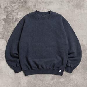 Russell Athletic Reverse Weave Crewneck Heather Grey Vintage Cropped Boxy Blank